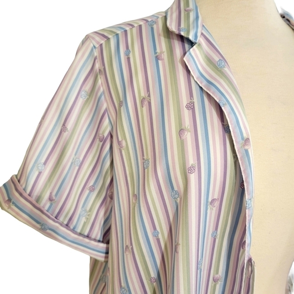 Vintage Levi Strauss Pastel Striped & Berry Print Shirt - Picture 4 of 8